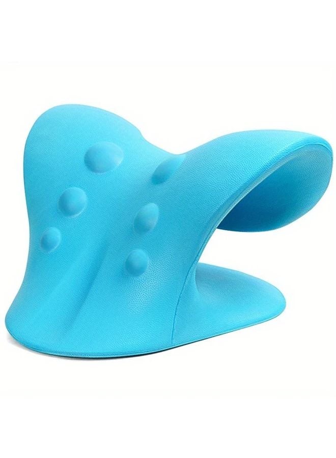 Blue Neck And Shoulder Relaxer Cervical Spine Correction Ergonomic Foam Pillow For Posture Support - Image 3